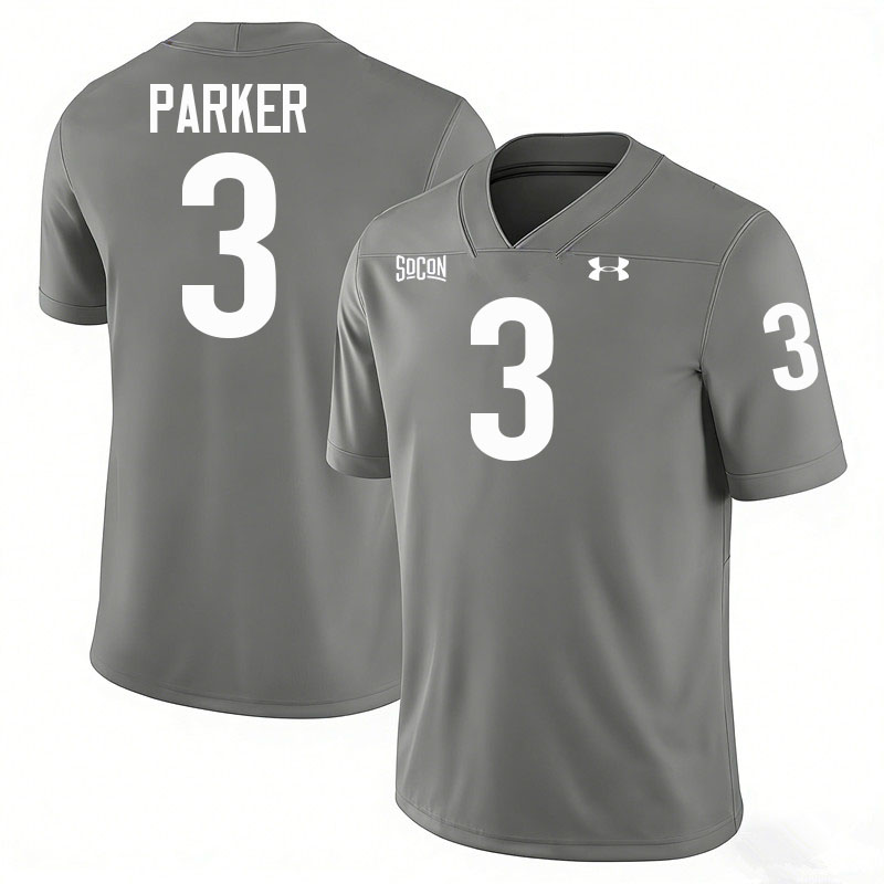 Virginia Military Institute Keydets #3 Amaje Parker College Football Jerseys,Uniforms-Grey